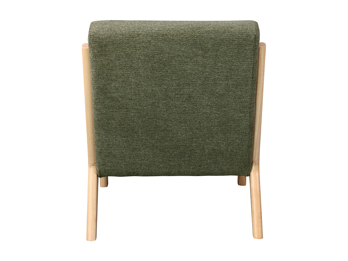 ZACK-Fauteuil en bois naturel et tissu Trendy Sauge