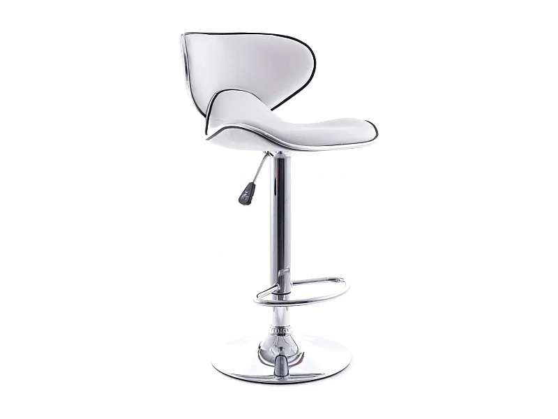 Tabouret de bar pivotant avec dossier - Dossier courbe Blanc
