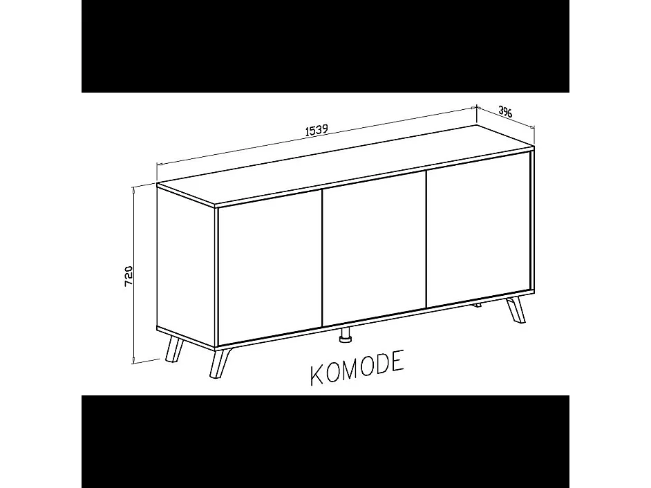 Credenza Moderna Madia 3 Ante Senza Maniglie Design Minimal Con Piedini RialzatiPer Soggiorno Ingresso Corridoio Salotto 154 x 72 x 40 Cm Bianco e Rovere