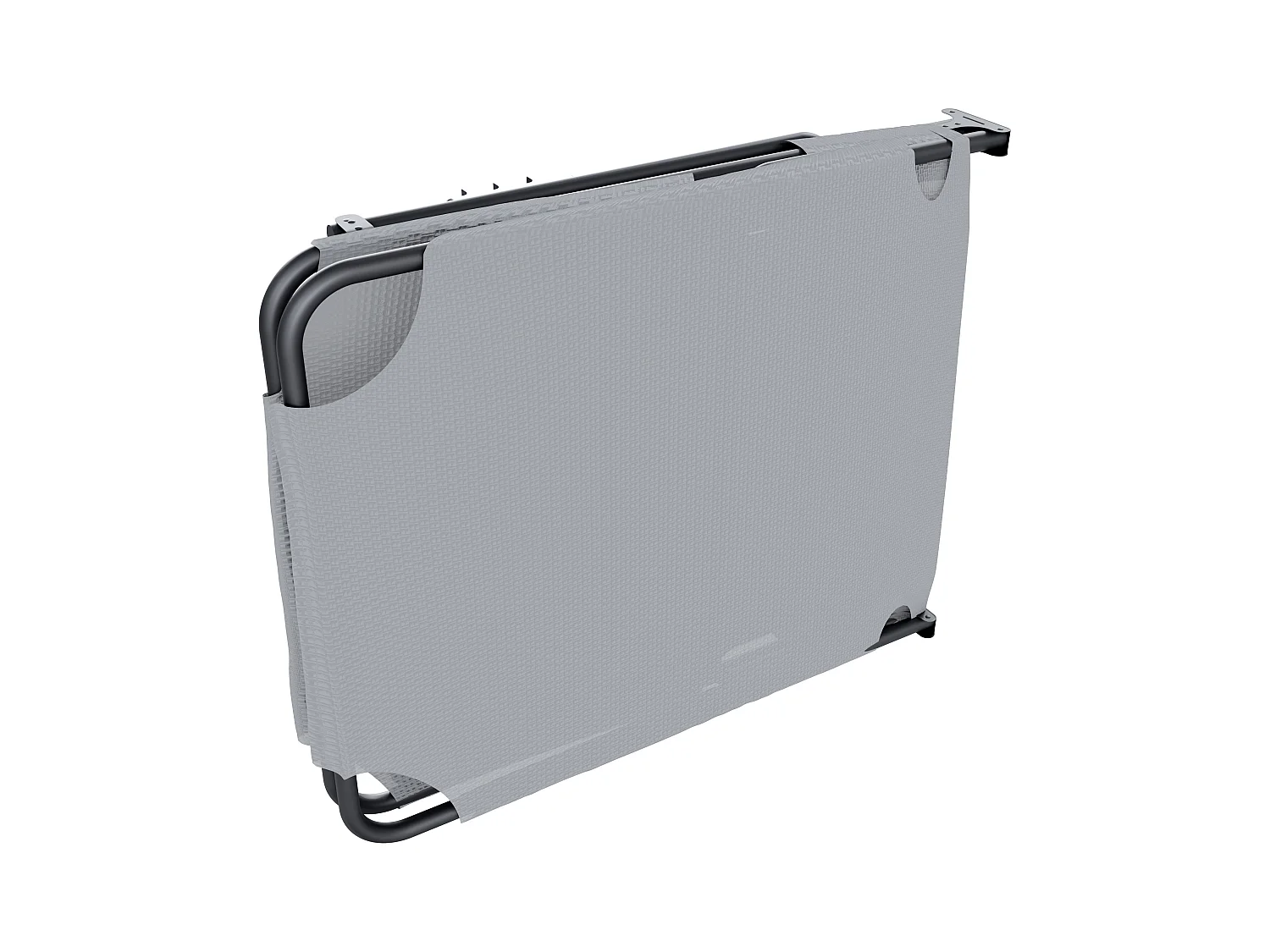 Lettino Pieghevole Prendisole Senza Tettuccio Parasole Reclinabile Regolabile Metallo Nero Sdraio Spiaggia Mare Giardino Piscina 187x53x24 Cm Grigio