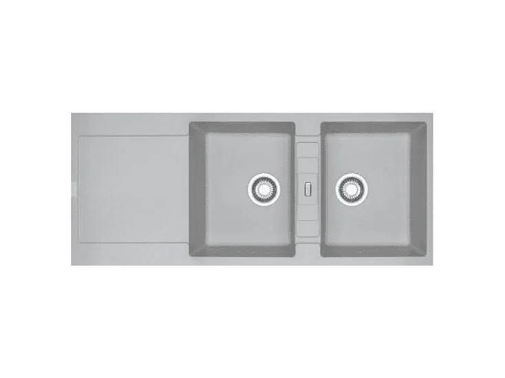 Evier à encastrer 2 bacs FRANKE Maris Fragranit avec vidage manuel Platinium