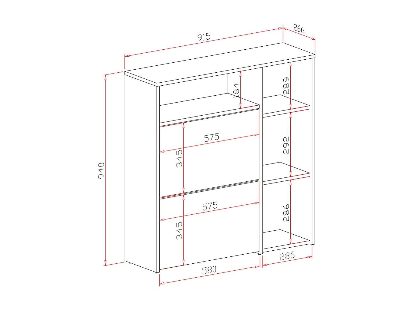 Scarpiera Mobile Portascarpe Salvaspazio Ingresso Con 2 Ribalte Doppia Profondità 4 Vani A Giorno Design Moderno 91.5x94x26.6 Cm Bianco Grigio Cemento