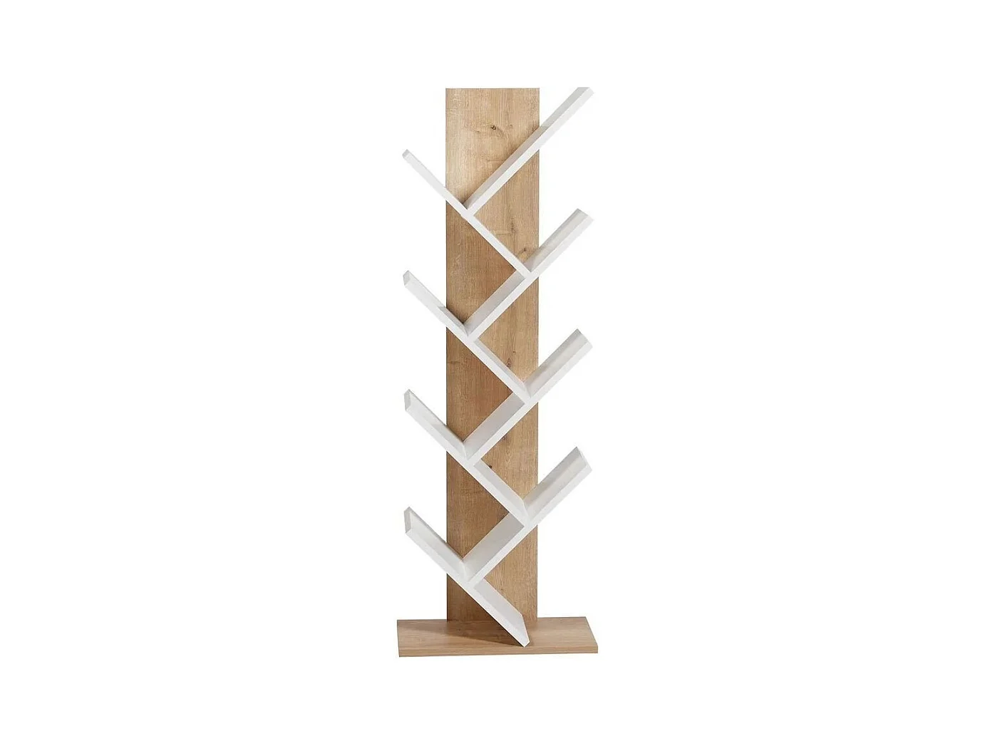 Libreria finitura rovere e bianco H129,8 cm - TUVAL