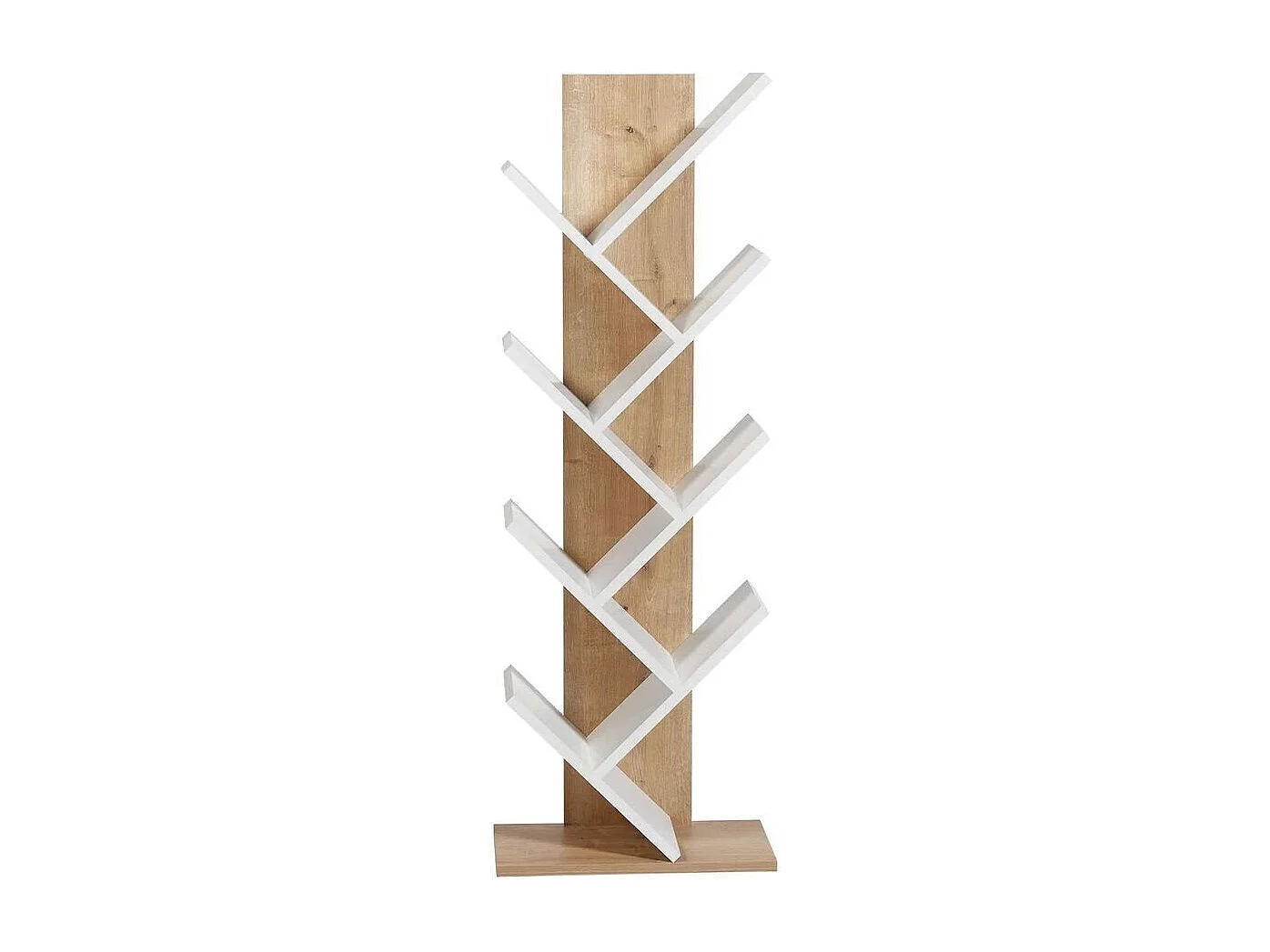 Regał dębowo-biały H129,8 cm - TUVAL