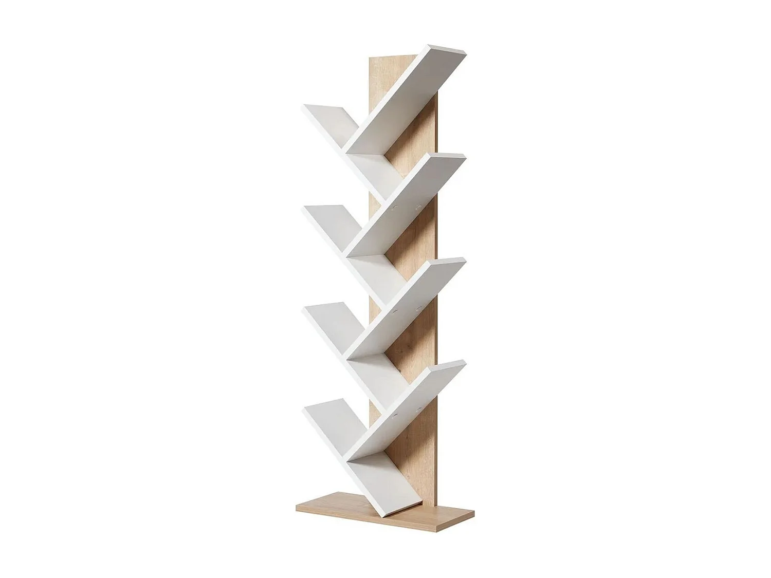 Regał dębowo-biały H129,8 cm - TUVAL