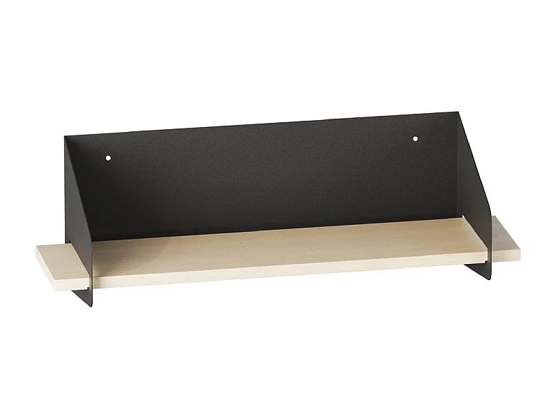 Wandregal mit massiver Kiefernholzplatte und Metall L60 cm - WREN