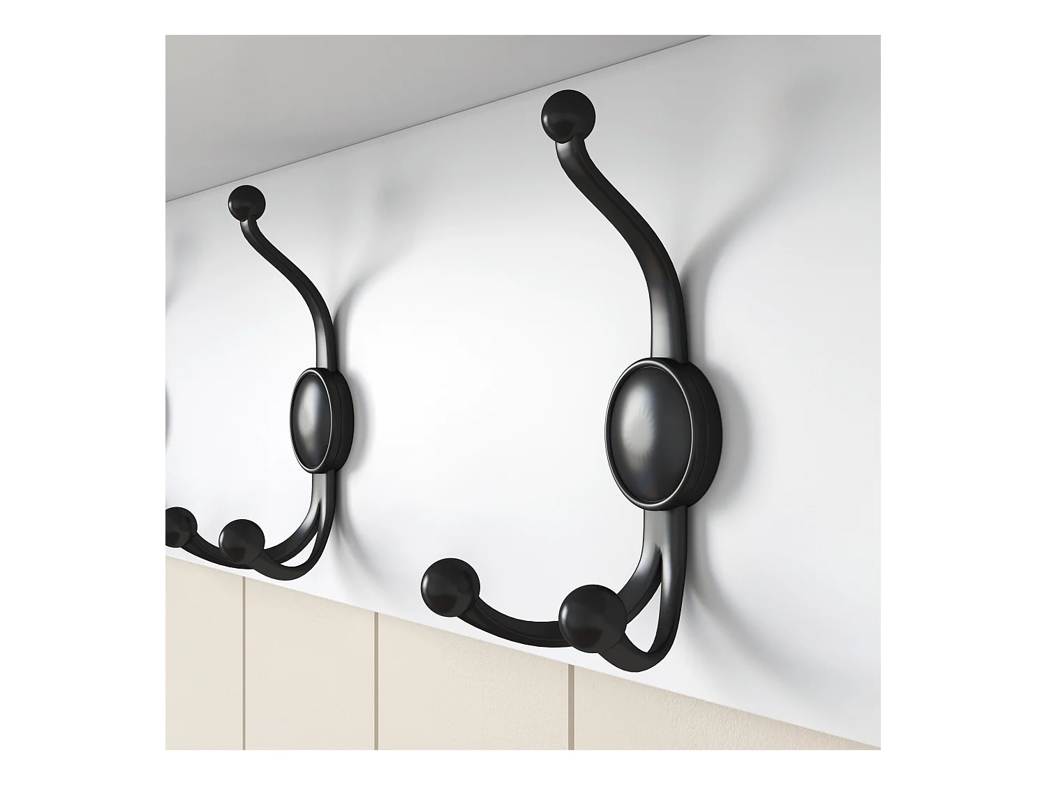 Garderobe mit 2 Fächern und 5 Haken L120 cm - BROOKE
