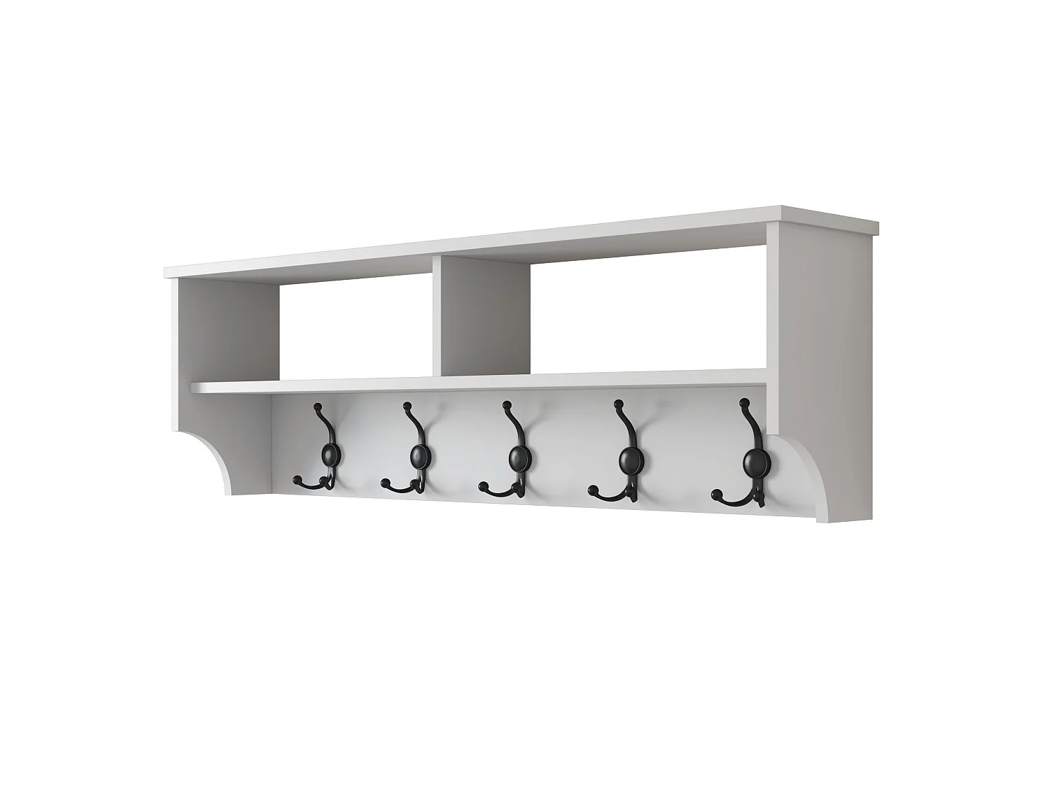 Appendiabiti con 2 vani e 5 ganci L120 cm - BROOKE