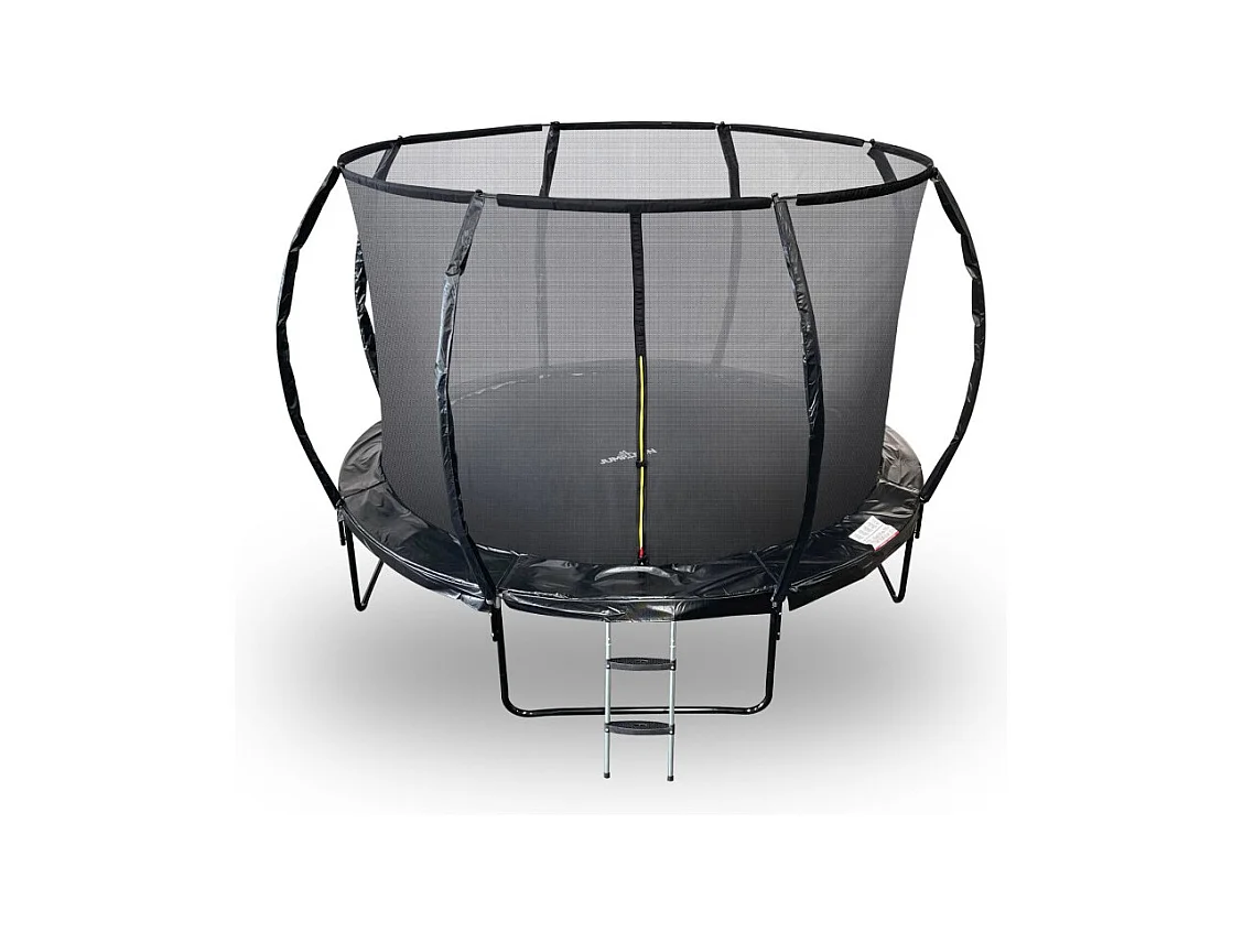 Trampoline 12Ft ø 366 cm noire avec Echelle, Protection et Filet de sécurité