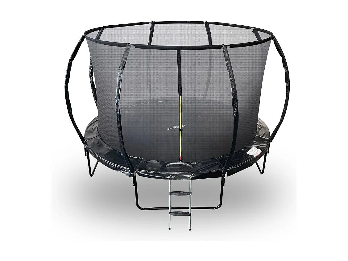 Trampoline 12Ft ø 366 cm noire avec Echelle, Protection et Filet de sécurité