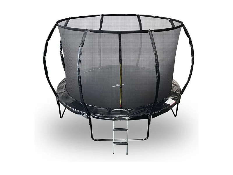 Trampoline 12Ft ø 366 cm noire avec Echelle, Protection et Filet de sécurité