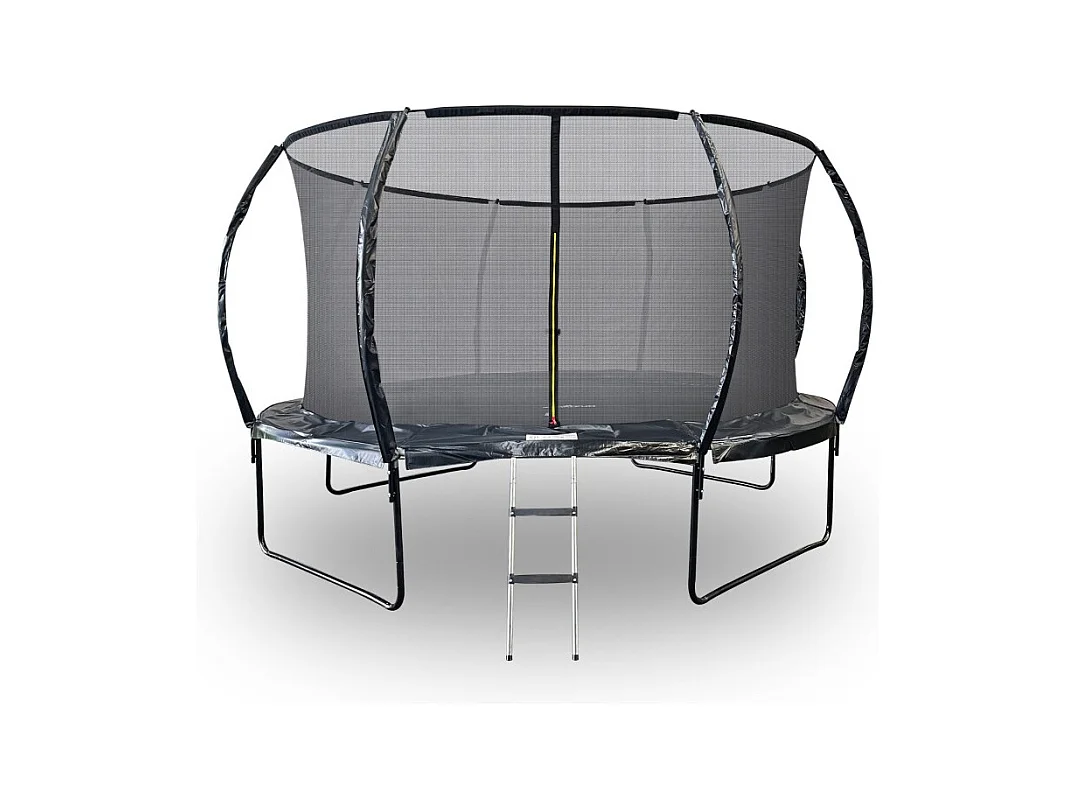 Trampoline 14Ft ø 427 cm noire avec Echelle, Protection et Filet de sécurité