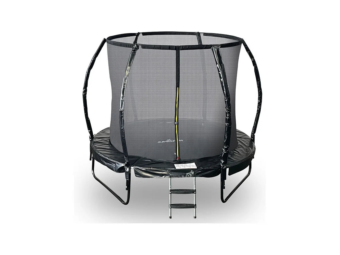 Trampoline 8Ft ø244cm noire avec Echelle, Protection et Filet de sécurité