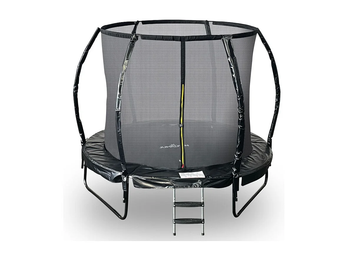 Trampoline 8Ft ø244cm noire avec Echelle, Protection et Filet de sécurité