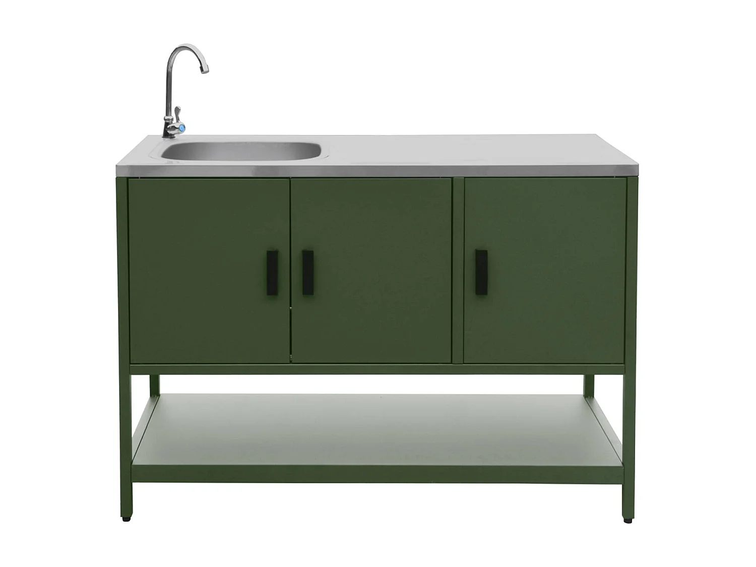 Mobile da esterno, 3 moduli in acciaio inox, verde