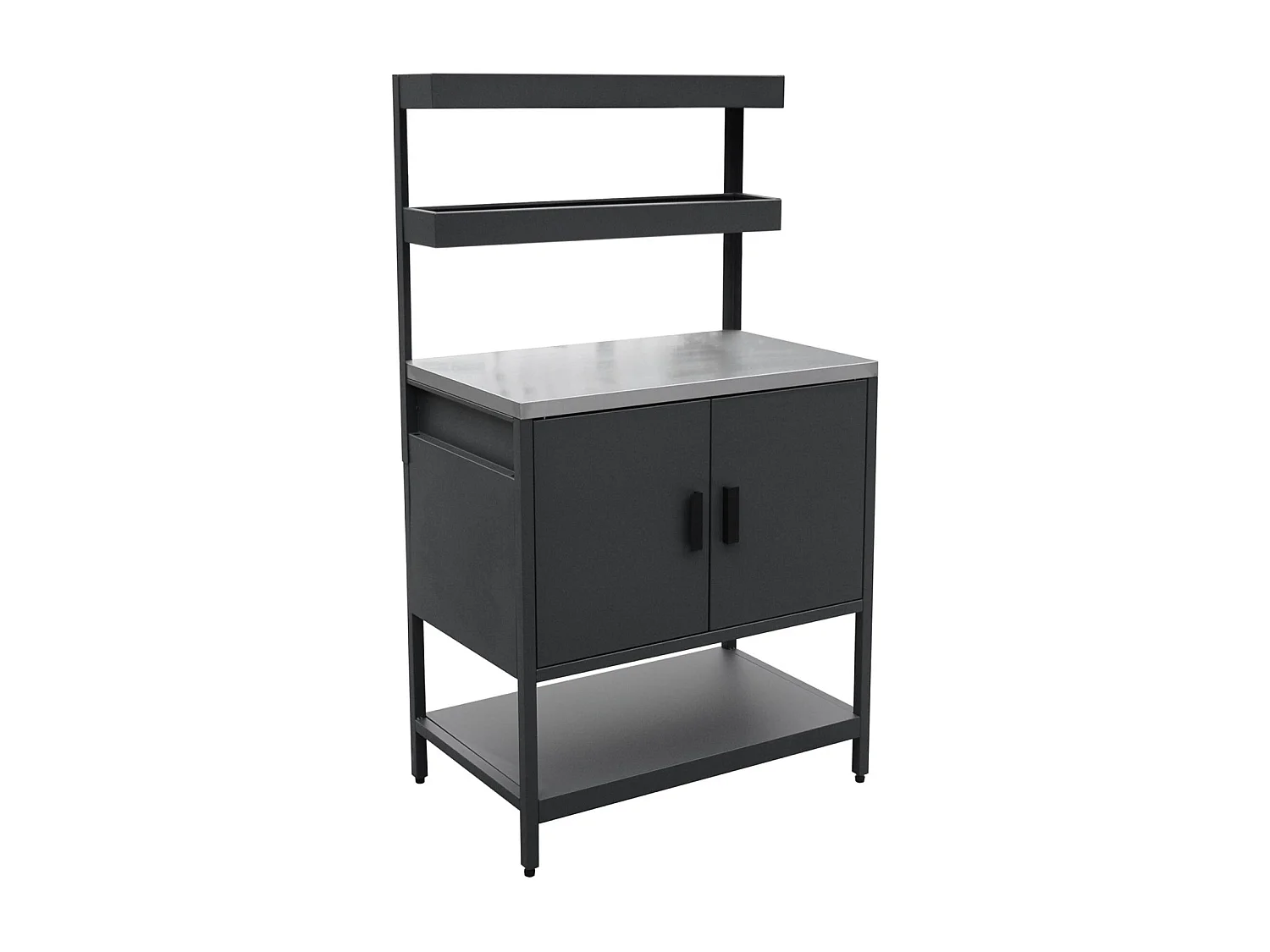 Mobile da esterno, 3 moduli in acciaio inox, nero