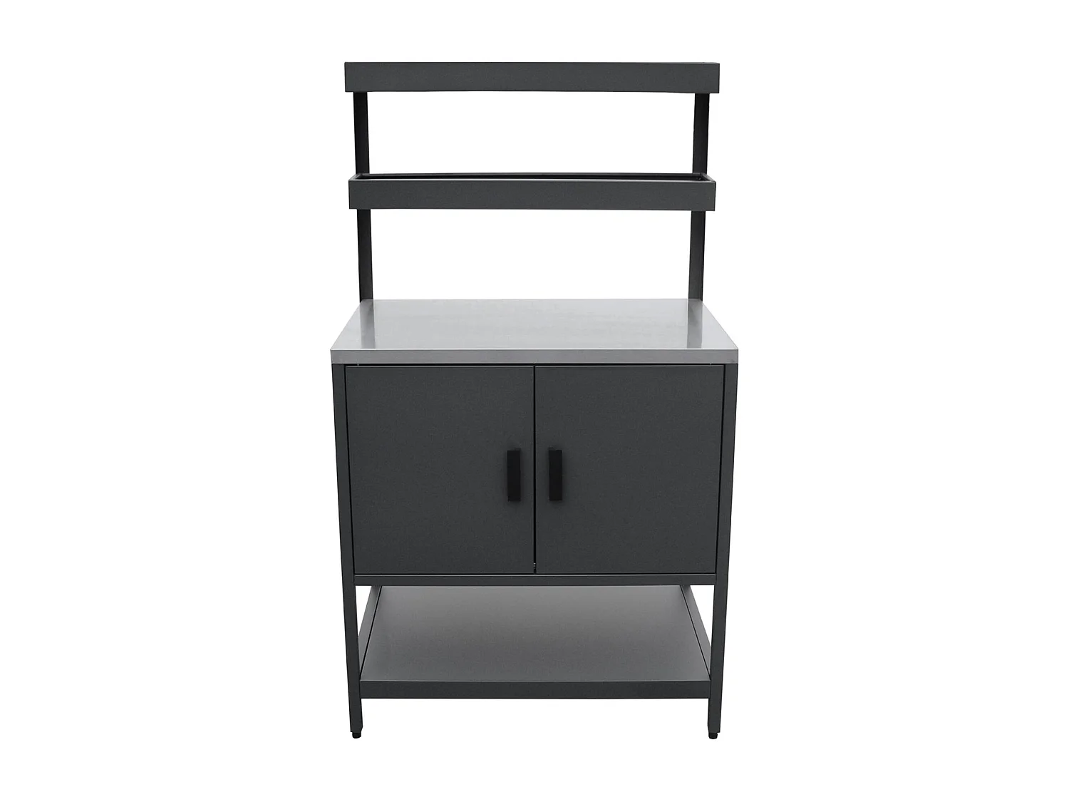 Mobile da esterno, 3 moduli in acciaio inox, nero