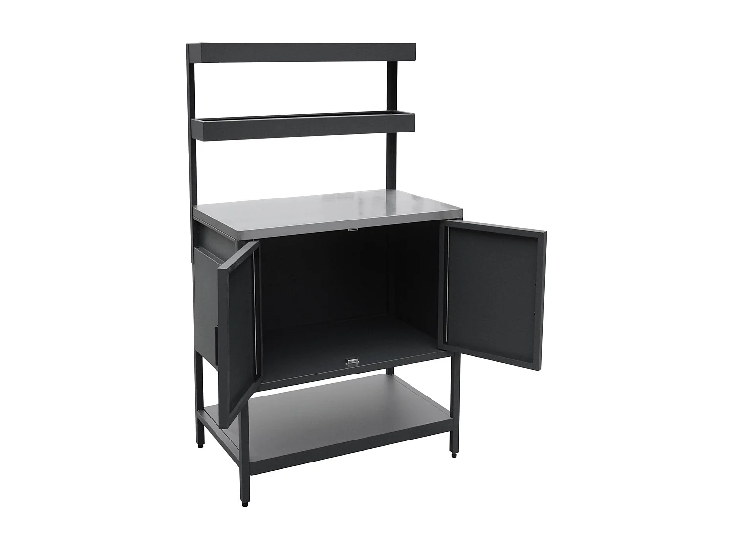 Mobile da esterno, 3 moduli in acciaio inox, nero