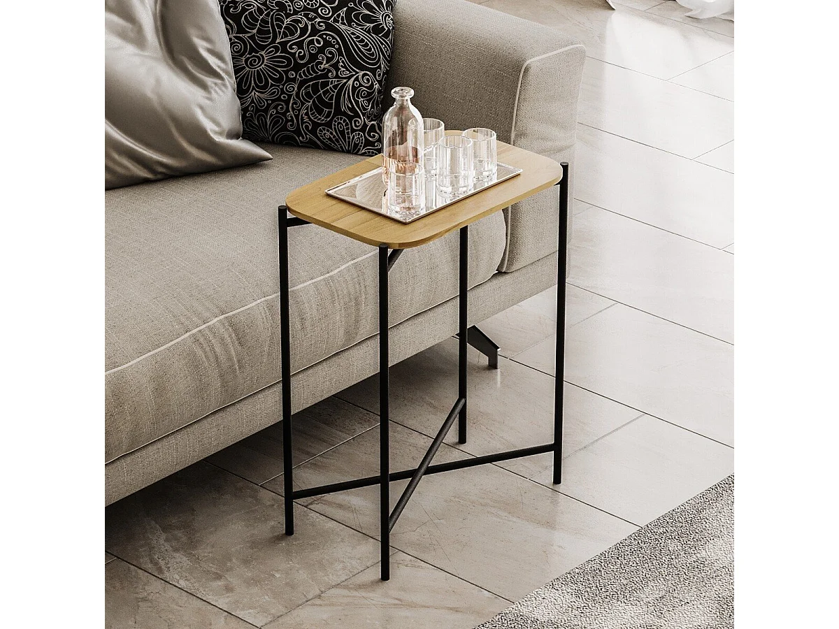 Bout de canapé rectangulaire avec pieds en Métal H56 cm - JAMIE