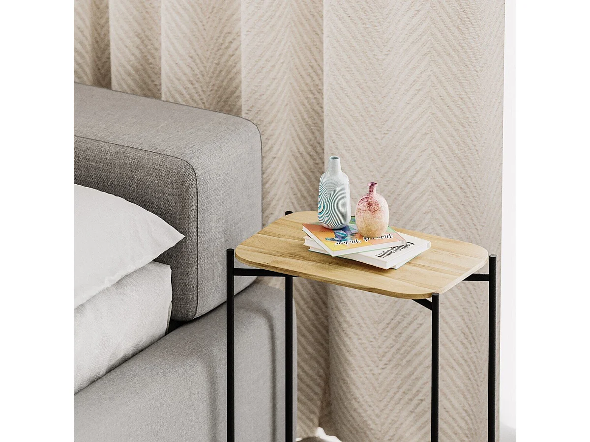 Bout de canapé rectangulaire avec pieds en Métal H56 cm - JAMIE