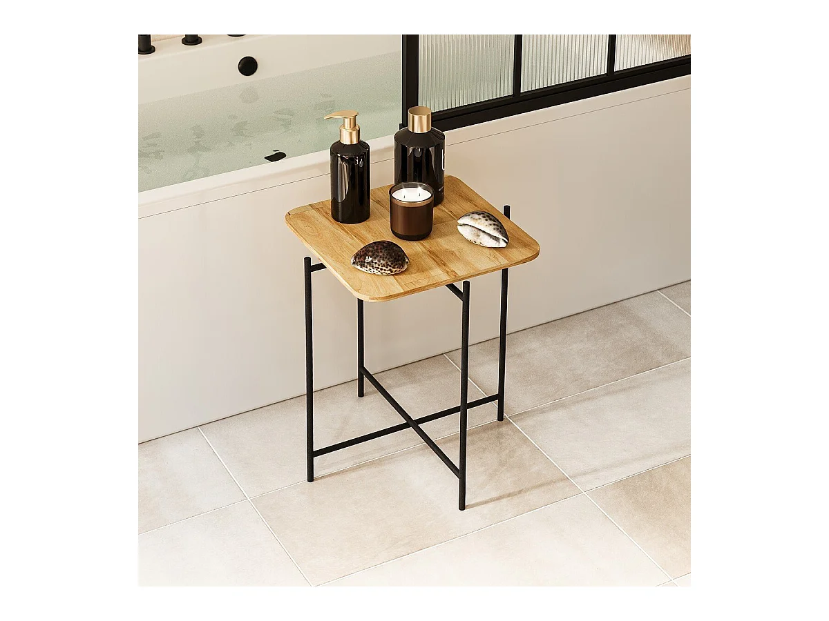 Bout de canapé carré avec pieds en Métal H56 cm - JAMIE