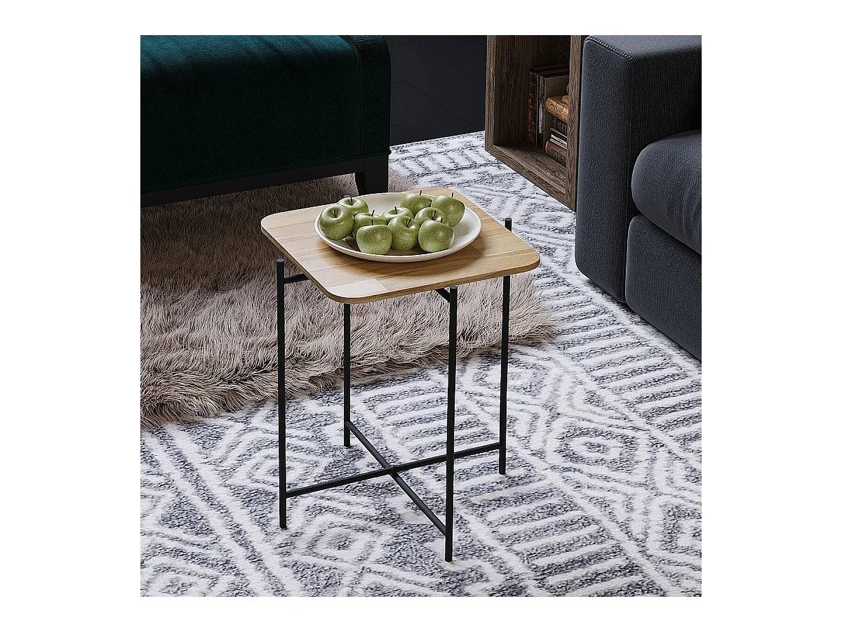 Bout de canapé carré avec pieds en Métal H56 cm - JAMIE