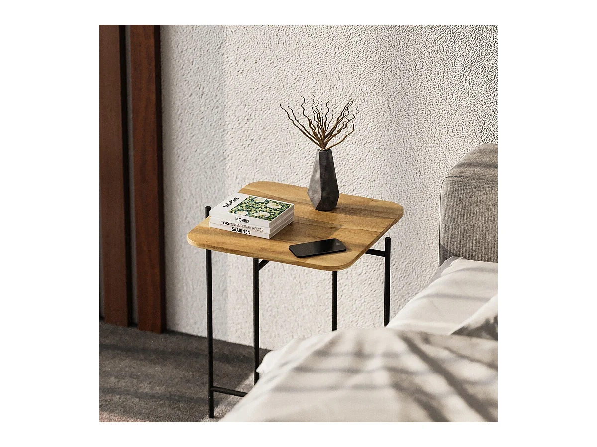 Bout de canapé carré avec pieds en Métal H56 cm - JAMIE