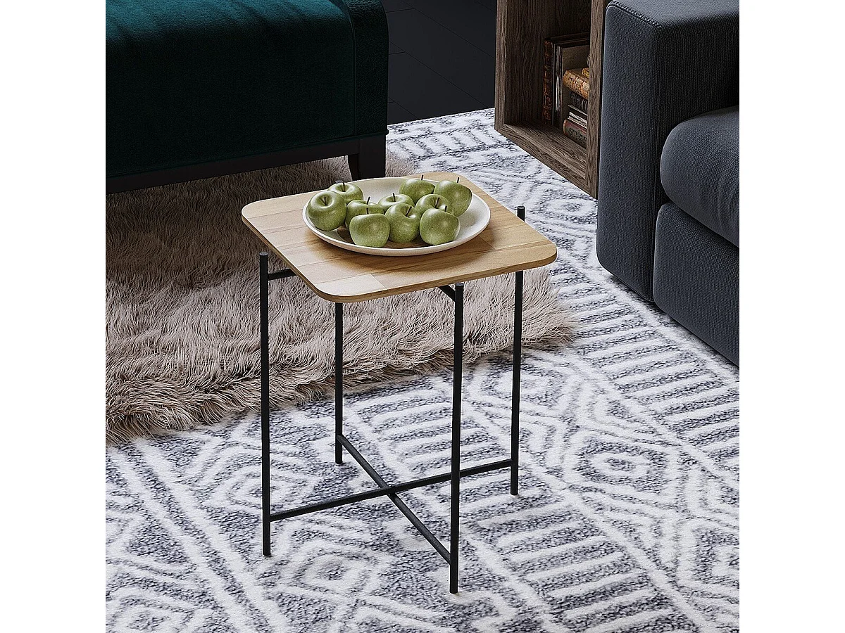 Quadratischer Beistelltisch mit Metallfüßen H56 cm - JAMIE