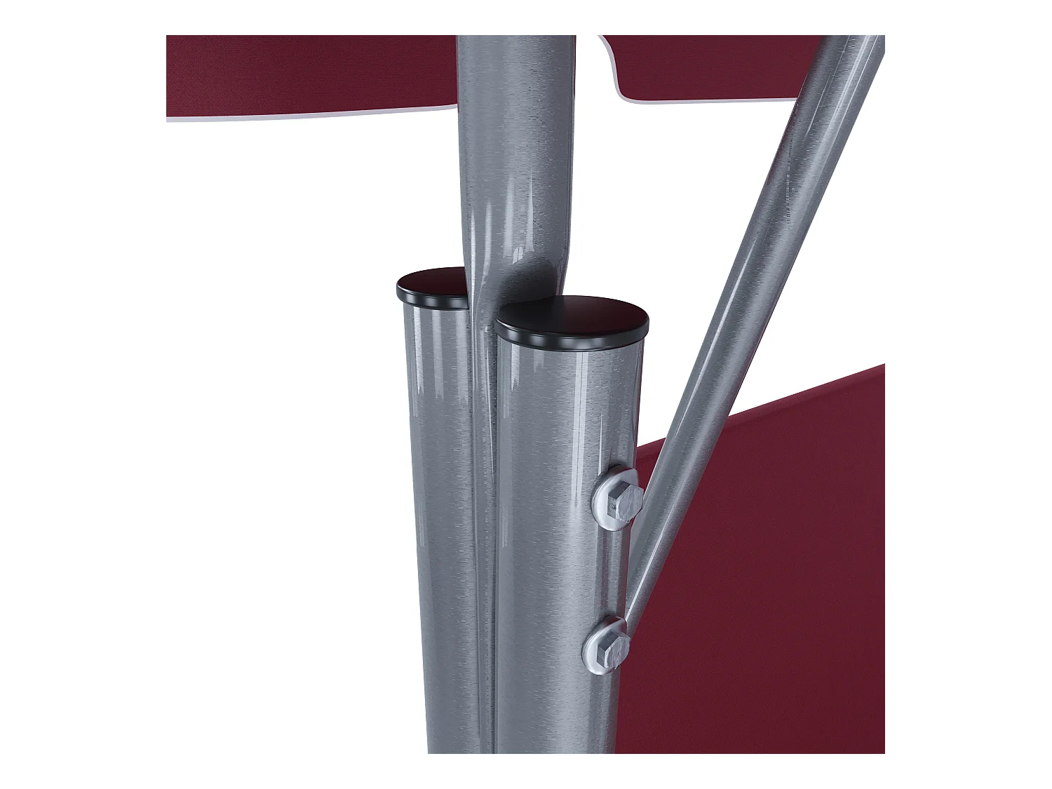 Dondolo 3 Posti Algarve Con Tettuccio Parasole Regolabile Cuscini Imbottiti Struttura Robusta In Acciaio Verniciato Da Giardino Balcone 170 x 110 x 153 cm Bordeaux