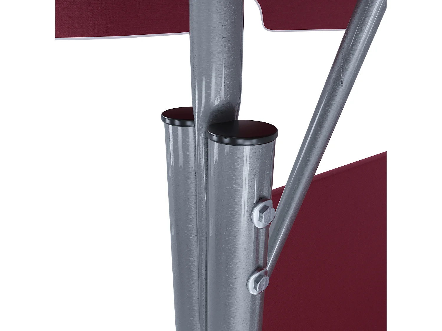 Dondolo 3 Posti Algarve Con Tettuccio Parasole Regolabile Cuscini Imbottiti Struttura Robusta In Acciaio Verniciato Da Giardino Balcone 170 x 110 x 153 cm Bordeaux