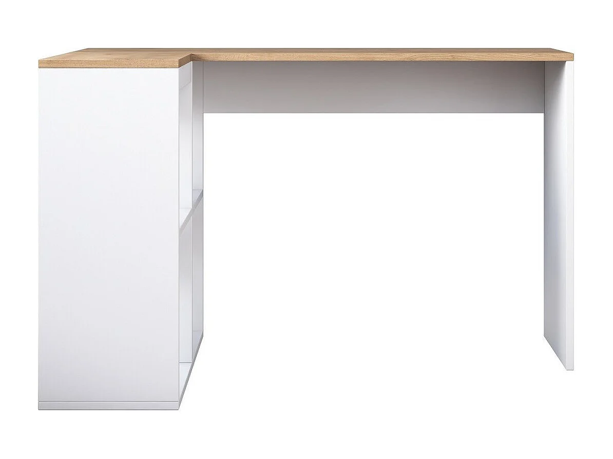 Bureau d'angle décor chêne et blanc L120 cm - CASSIE