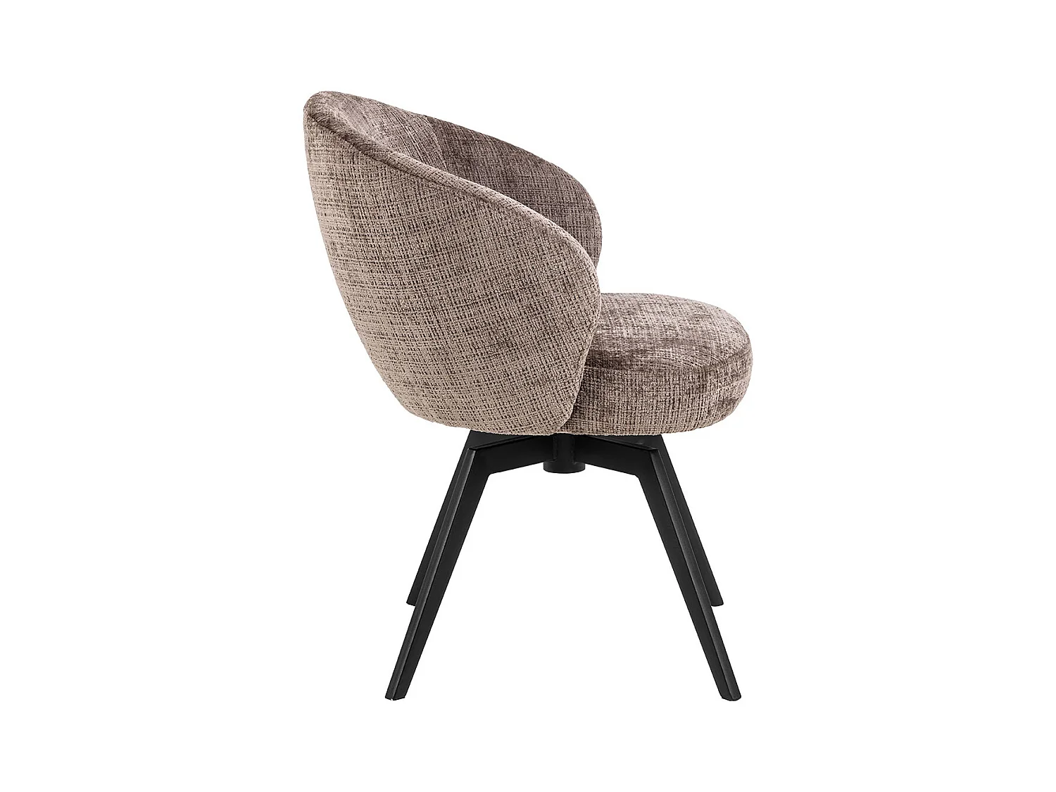 Darlene chaise de salle à manger avec accoudoirs chenille marron.