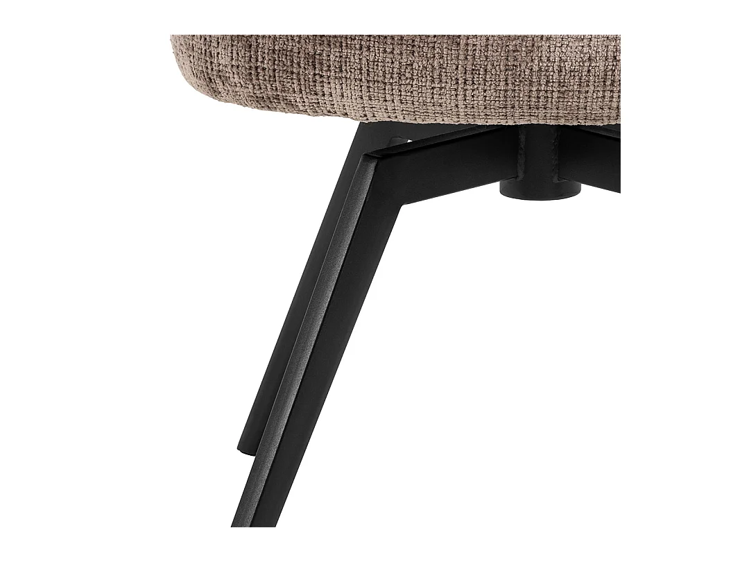 Darlene chaise de salle à manger avec accoudoirs chenille marron.