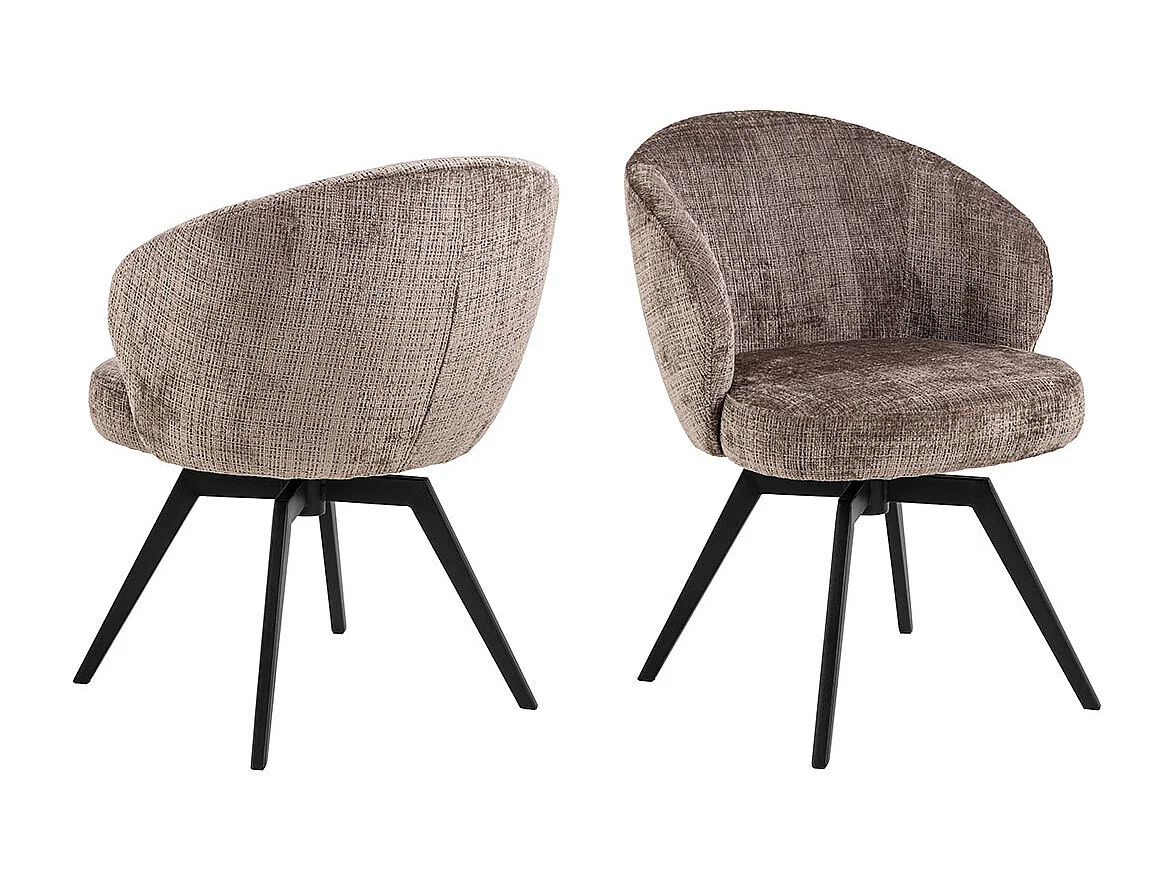 Darlene Esszimmerstuhl Mit Armlehnen Chenille braun.