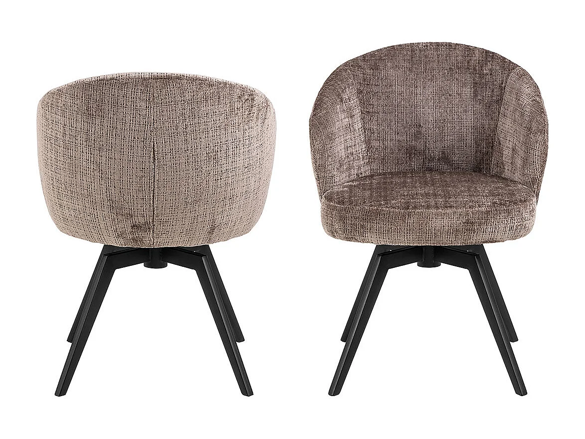 Darlene Esszimmerstuhl Mit Armlehnen Chenille braun.