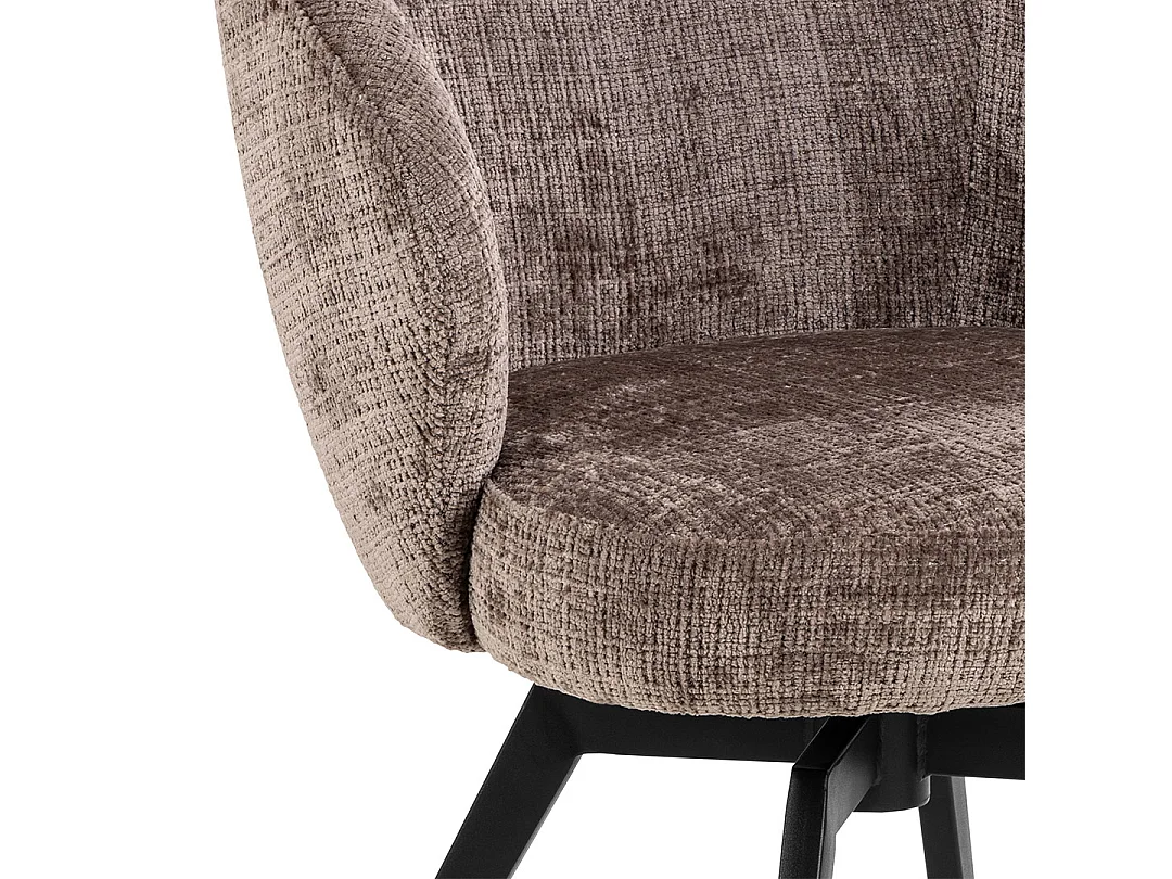 Darlene Esszimmerstuhl Mit Armlehnen Chenille braun.