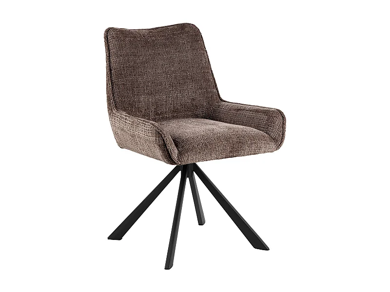 Eddie chaise de salle à manger chenille marron.