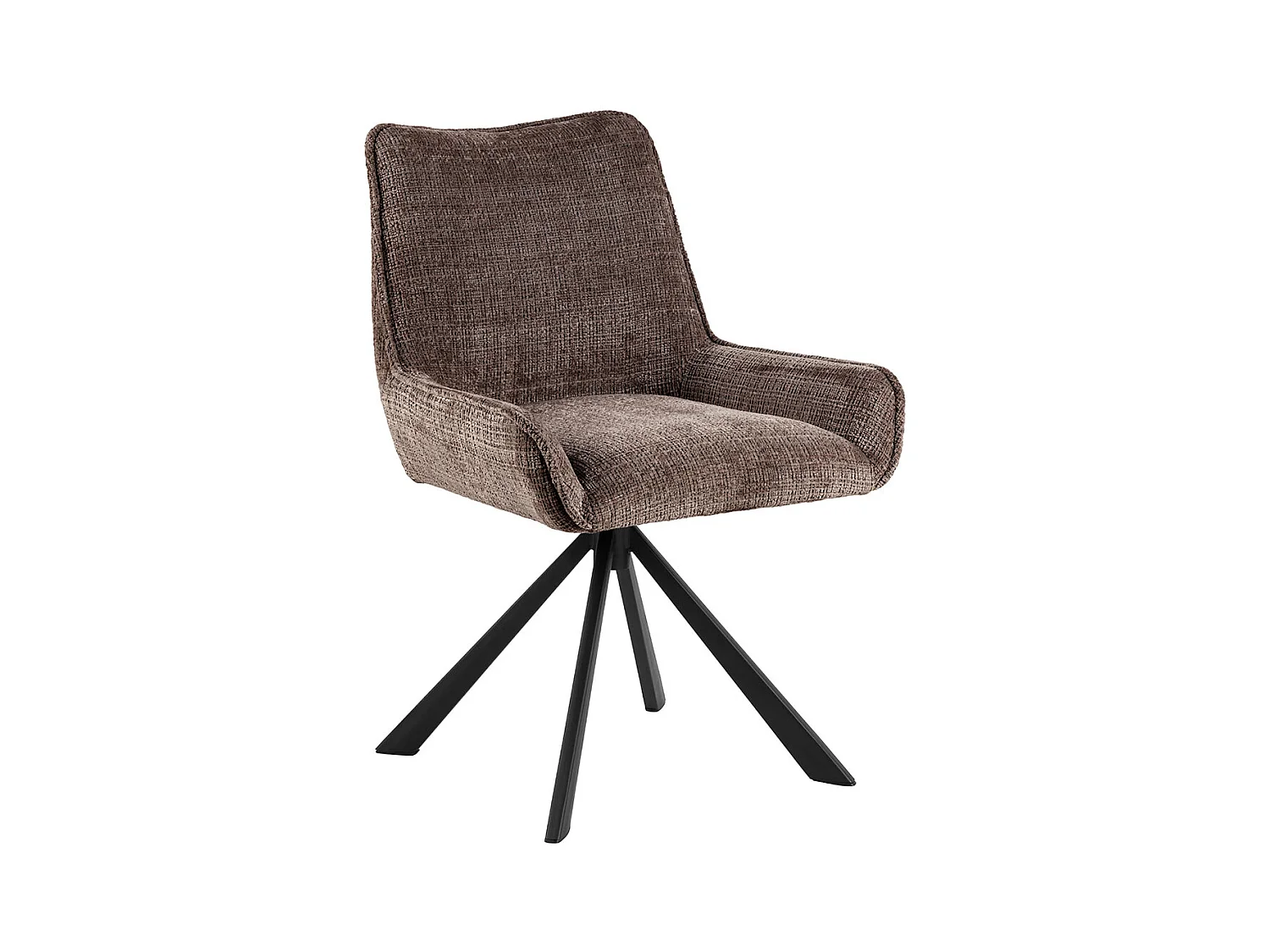 Eddie chaise de salle à manger chenille marron.