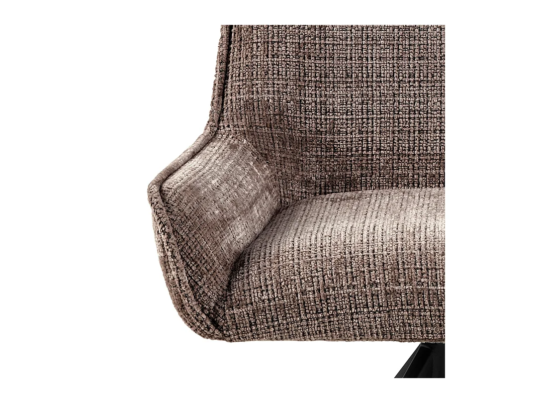 Eddie chaise de salle à manger chenille marron.