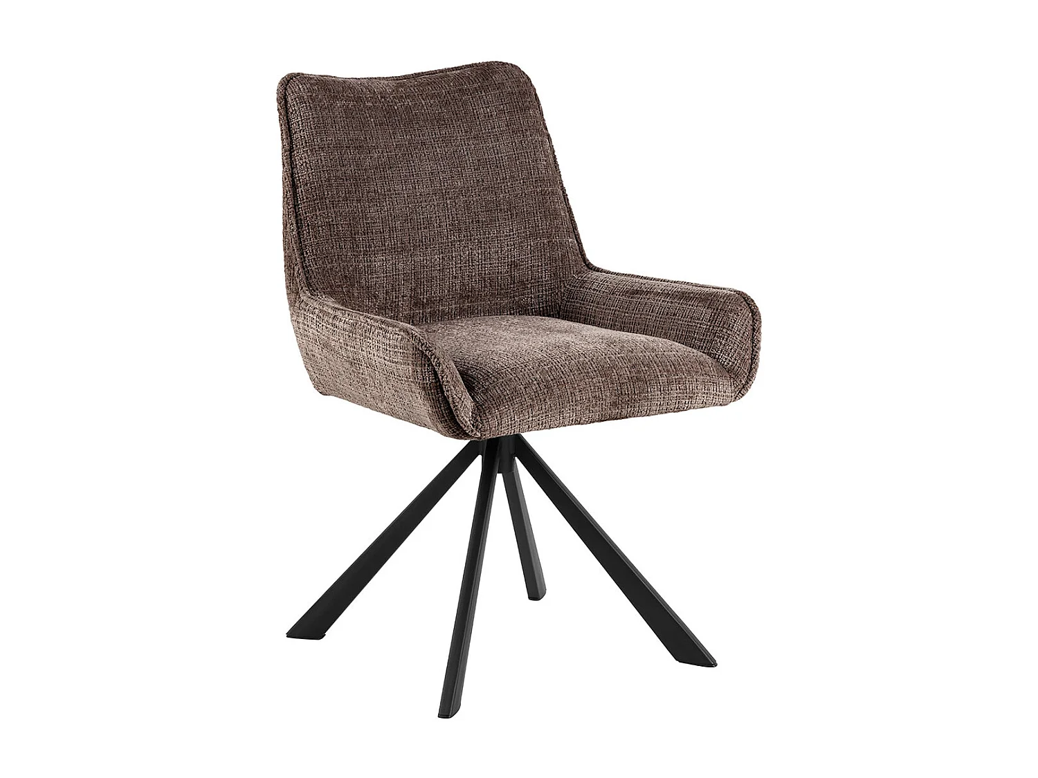 Silla de comedor Eddie chenilla marrón.