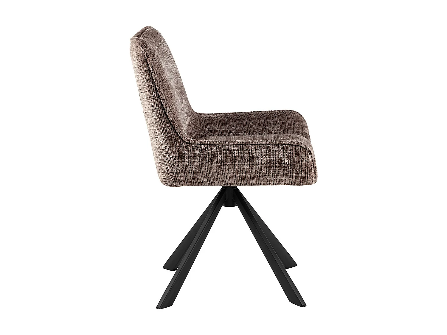 Silla de comedor Eddie chenilla marrón.