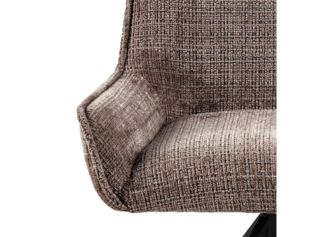 Silla de comedor Eddie chenilla marrón.