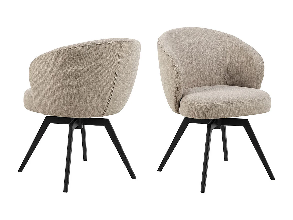 Darlene chaise de salle à manger avec accoudoirs tissu beige.