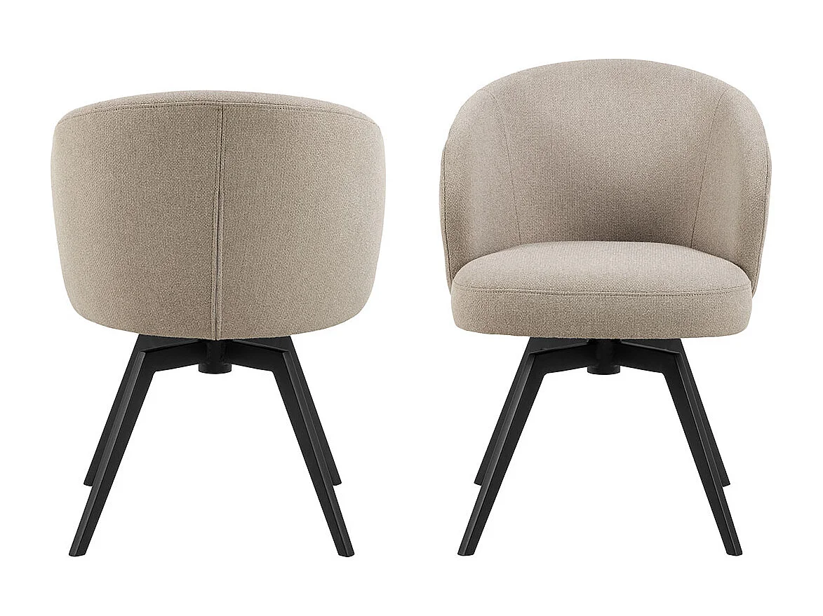 Darlene chaise de salle à manger avec accoudoirs tissu beige.