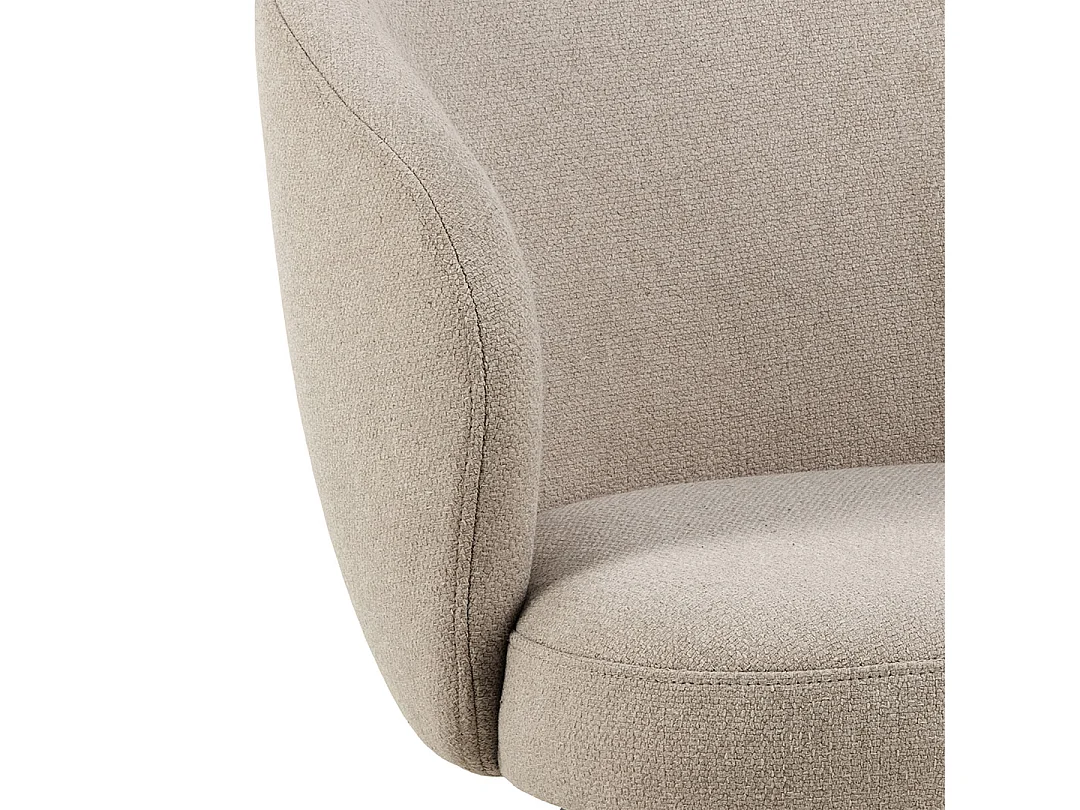 Darlene chaise de salle à manger avec accoudoirs tissu beige.