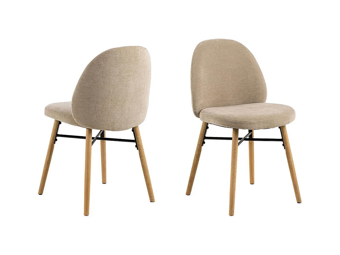 Stine eetkamerstoel chenille beige.