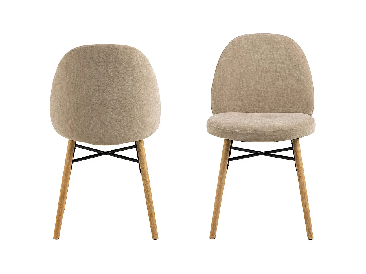 Stine eetkamerstoel chenille beige.