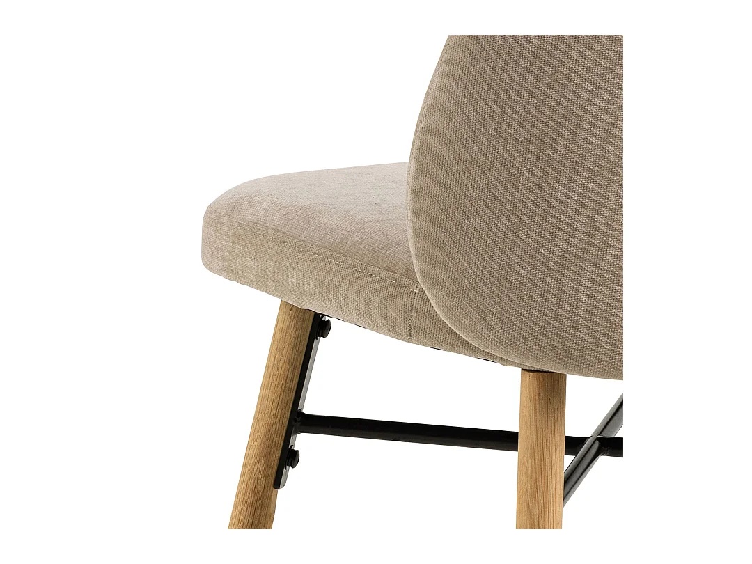 Stine eetkamerstoel chenille beige.