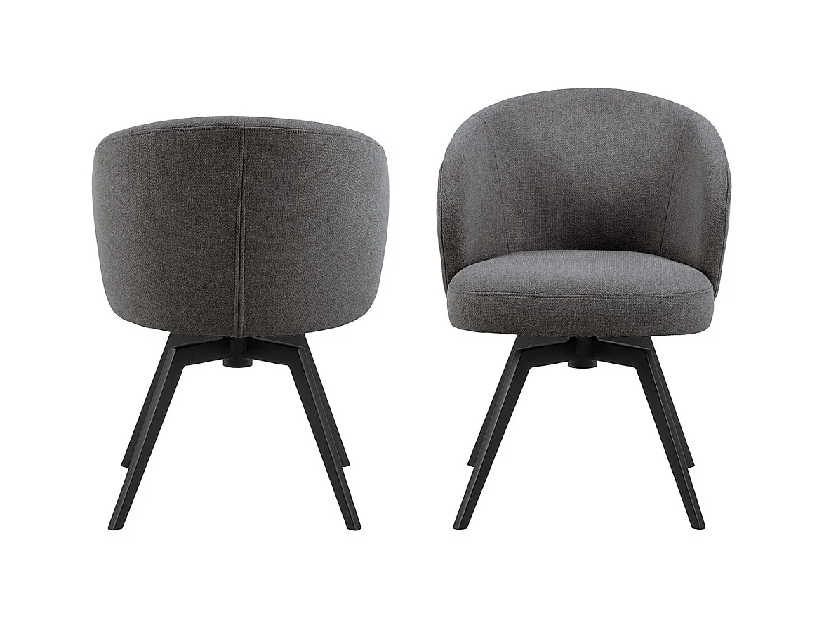 Catalina eetkamerstoel met armleuning stof grijs.