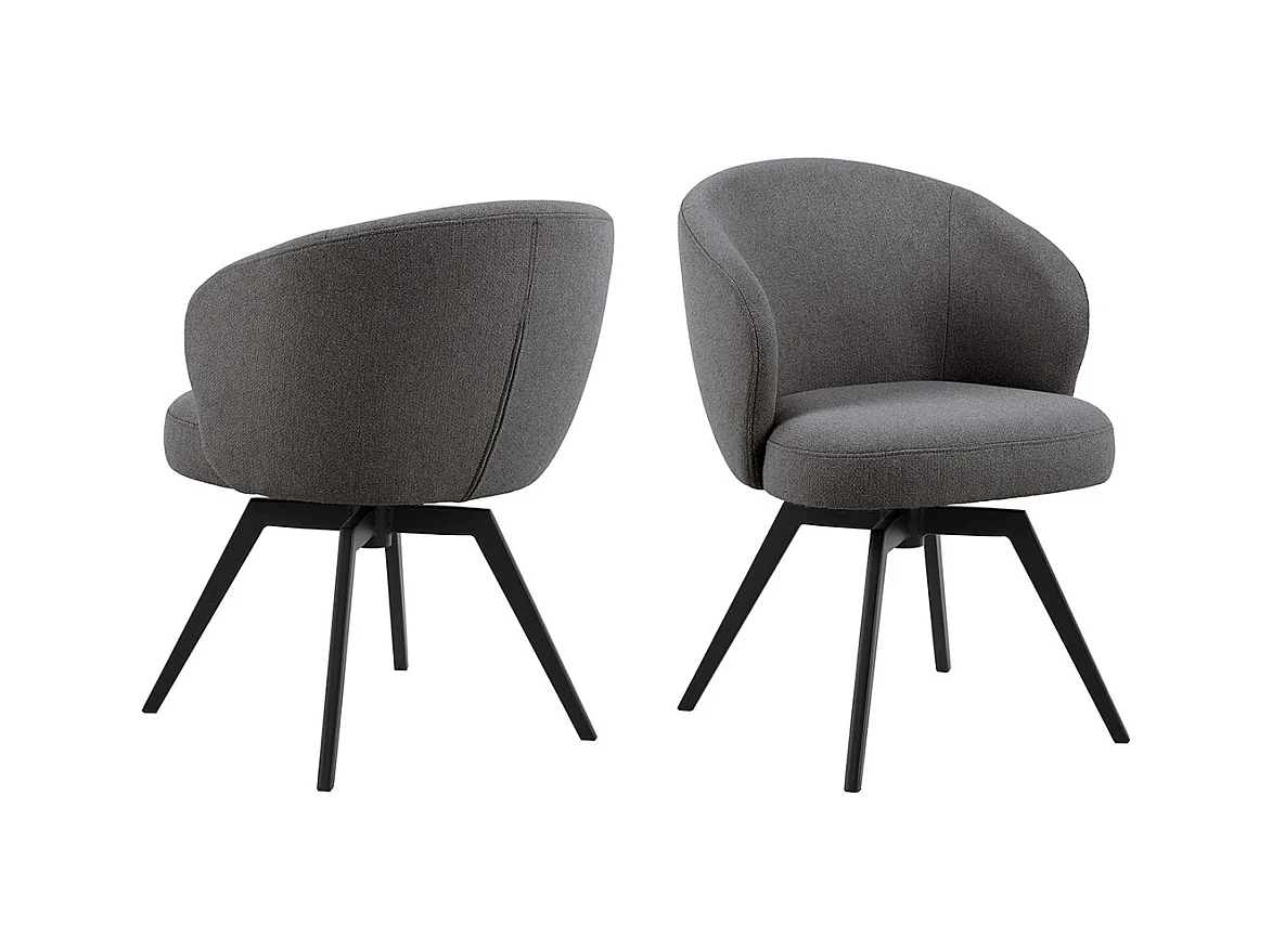 Catalina eetkamerstoel met armleuning stof grijs.